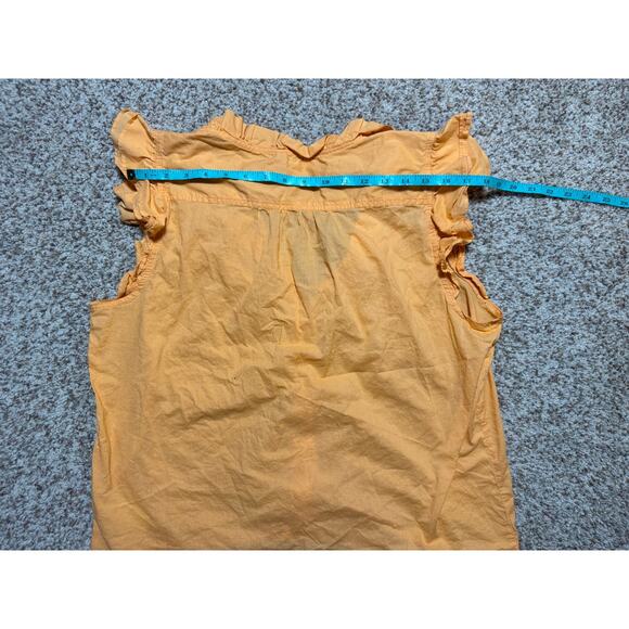 J. CREW Women's ruffle, sleeveless blouse, size Lg, Light Orange - Picture 5 of 10